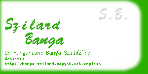 szilard banga business card